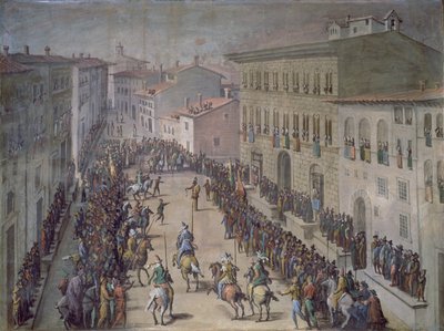 The Saracen Joust in Via Larga, Florence by Jan van der Straet